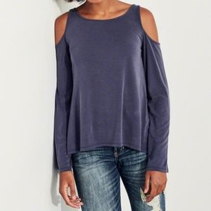 Hollister Bell-Sleeve Cold Shoulder Top